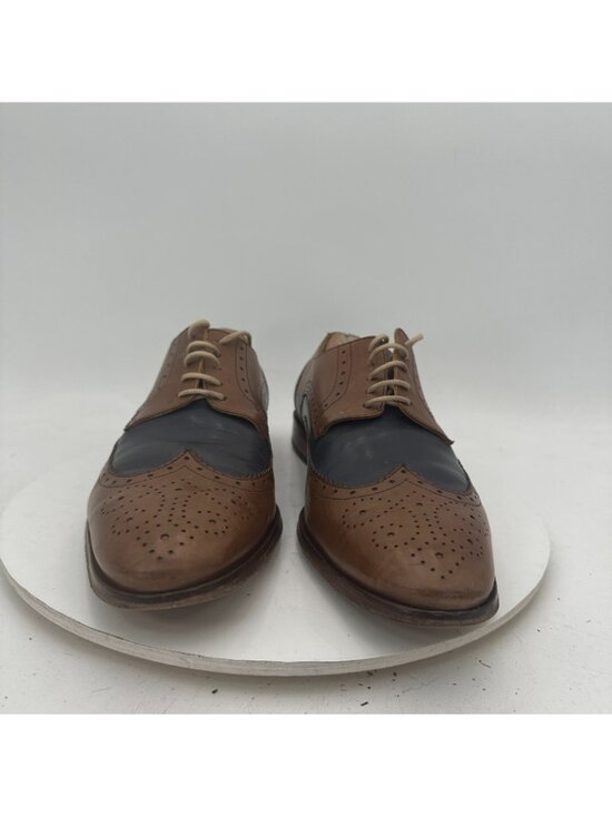 Undandy Men Size EU 43 US 9.5 Brown Black Leather Wingtip Derby Dress Shoes main image 6